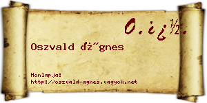 Oszvald Ágnes névjegykártya